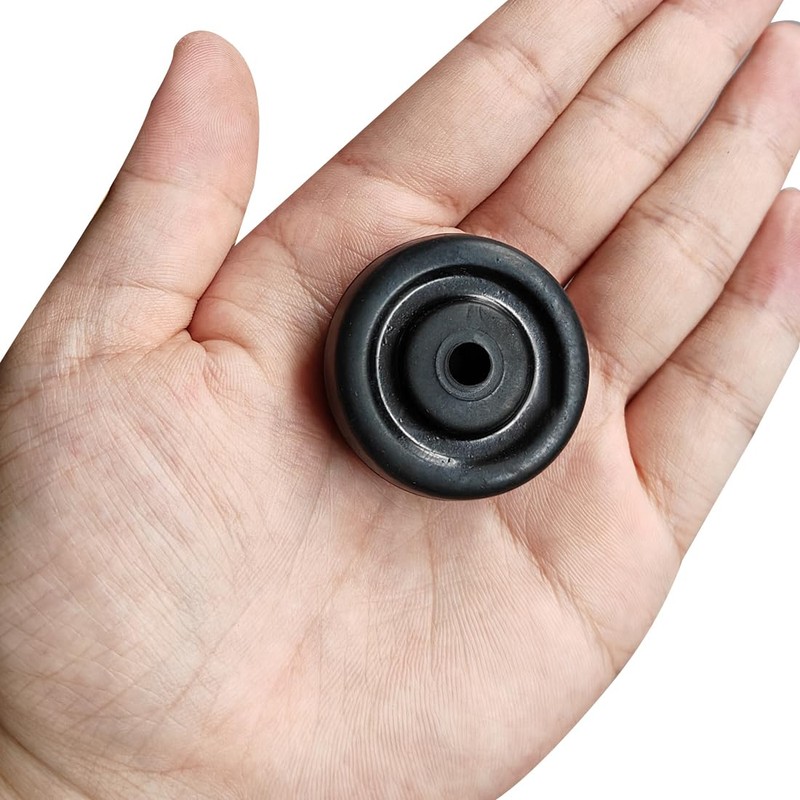 uxcell 1.5-inch Diameter Rubber Wheel Skateboard Trolley Caster Pulley Black