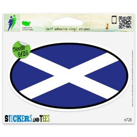 Scotland Scottish Saltire Oval Vinyl Car Bumper Window Sticker 5" x 3"