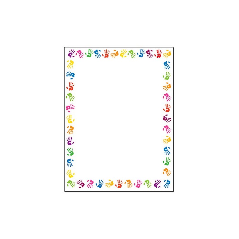 Childrens Hands Border Stationery - 8.5 x 11-60 Letterhead Sheets