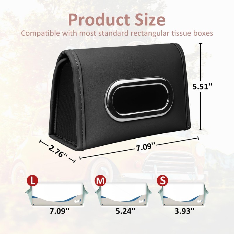 Premium Leather PU Tissue Holder for Car – Stylish and