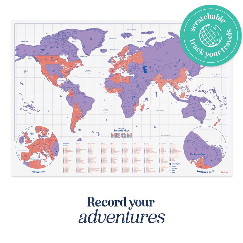 Luckies Scratch Map - Scratch Off World Map - World