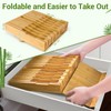 Woodfinity Bamboo Knife Drawer Organizer, Knife Drawer Organizer Insert, Kitchen