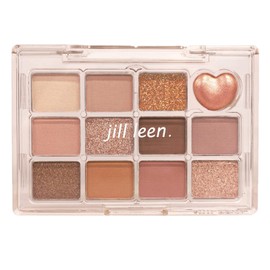 Jill Leen. HT04 Mini Eyeshadow Palette with 12 Colors, Japanese Limited, Fine Glitter, High Color, High Cloth, Compact