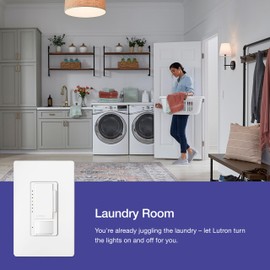 Lutron Maestro Motion Sensor Dimmer Switch for Bathroom, Garage, Laundry Room, and Closet, Occupancy and Vacancy Sensor, Single-Pole/Multi-Location, No Neutral Req, MSCL-OP153M-BR, Brown