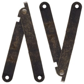 Jiozermi 2Pcs Bronze Lid Support Hinges, Left and Right Folding Lift Up Stay Hinge with Mounting Screws for Furniture Wooden Boxes Jewelry Case Chest Cabinet Cupboard, 6.73" x 3.82" x 0.43"