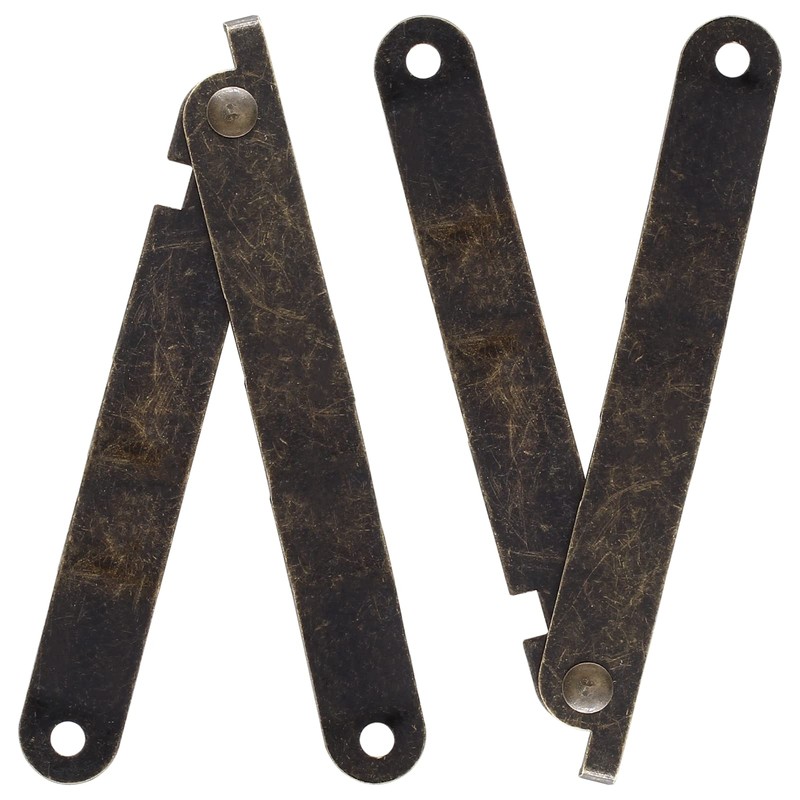 Jiozermi 2Pcs Bronze Lid Support Hinges, Left and Right Folding