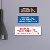 Basic Watch Your Step Uneven Stairs Sign (Brushed Silver) -