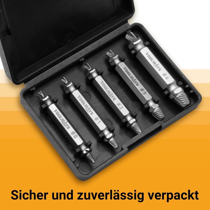 TOOLMAYS Screw Extractor Set, 5 Pieces Left Extractor Set, Max.