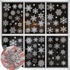 93Pcs Large Glitter Snowflake Window Stickers Silver, ADQUATOR 9 Sheets