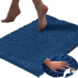SWISSPACK 80x50 CMS Microfiber Bath Mat for Bathroom, Non-Slip Super Absorbent Machine Washable Extra Soft Thick Floor Foot Rugs (DARK AIRFORCE BOBBLE, 80X50CM)