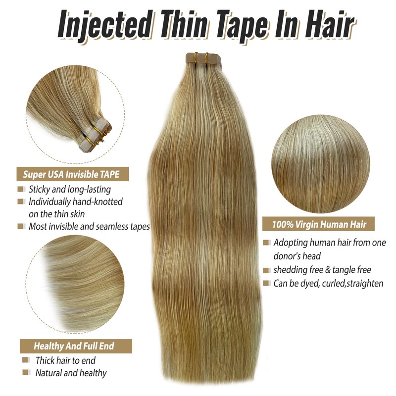 18inch Balayage Tape in Hair Extension Seamless Skin Weft Invisible