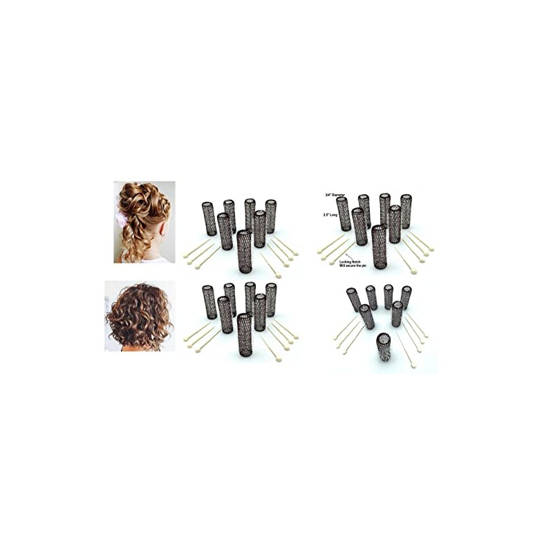 ALAZCO 28 pc Vintage Style Hair Roller Medium BRUSH ROLLERS