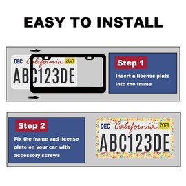 2pcs floral Colorful Butterfly License Plate Frame for Women,Inspirational Butterfly flower car Decorative tag Frames Girly,Colorful Butterflies floral License Plate Cover Holder with car Keychain tag