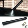 UNIVERSAL 4.7" BLACK CARBON ALUMINUM SCREW TYPE CAR RADIO ANTENNA