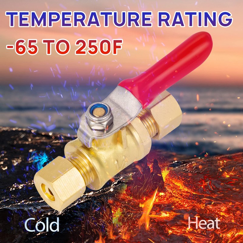 Breezliy Lead-Free Brass Mini Ball Valve Shut Off Switch,1/4 inch