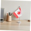 Operitacx Small Canada National Flag with Base Polyester Miniature Desk