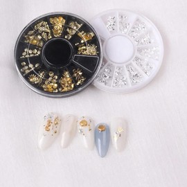 HYWWPFLAY 2 Disc Ocean Nail Art Charms, 3D Beach Nail Charms for Summer, Starfish, Seashell Nail Studs Jewelry, Alloy Gems Decorations for Women Manicure Salon with Pickup Pen & Tweezers