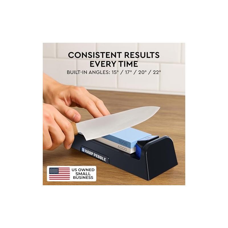 Sharp Pebble Complete Whetstone Knife Sharpening System – 1000/6000 Grit