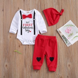 Baby Boy Girl Easter Outfits Long Sleeve Romper Bodysuit Top Pants Trousers Hat 3 Piece Clothes Set