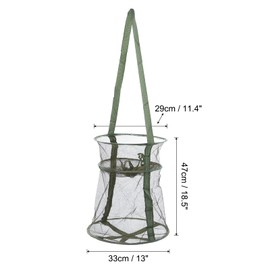 PATIKIL 47cm/19 Fishing Keep Net, Collapsible Fish Basket Mesh Vase-Shape Nylon Fishing Bait Mesh for Keeping Fishes Crayfish Minnows Shrimps