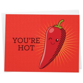 Funny Hot Pepper Love, Anniversary or Valentine Card - "You're Hot"
