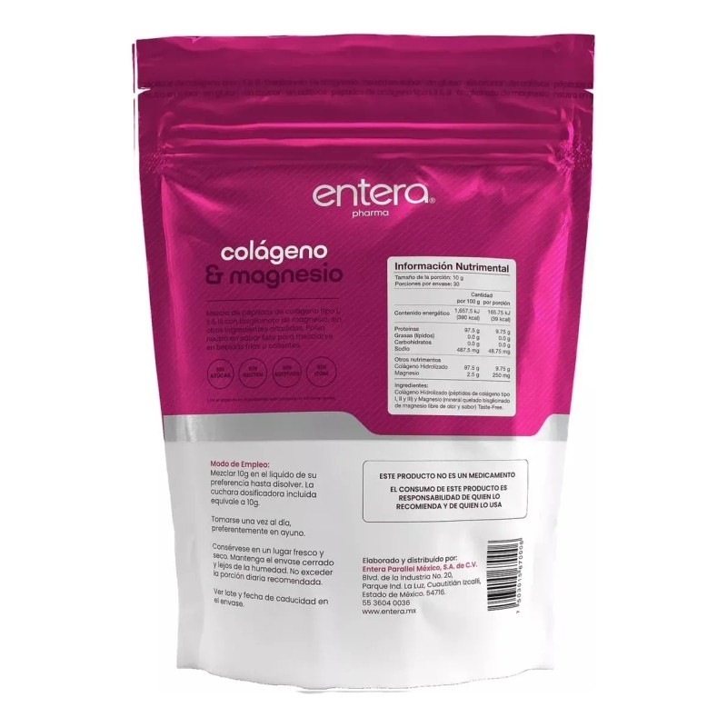 Entera Pharma Colágeno Hidrolizado + Magnesio 300g Sfn