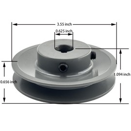 Saelno AK35-5/8 Sheaves,v Belt Pulley 5/8 inch bore 3.55" OD,Motor Pulley Cast Iron for A 3L 4L V-Belts,AK3558 Pulley
