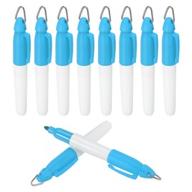 PATIKIL 10 Pcs Mini Permanent Markers with Clips Golf Ball Markers Pen Badge Ink Pens Golf Keychain Clips for Home Office Supplies Sports Outdoor Activities, Light Blue