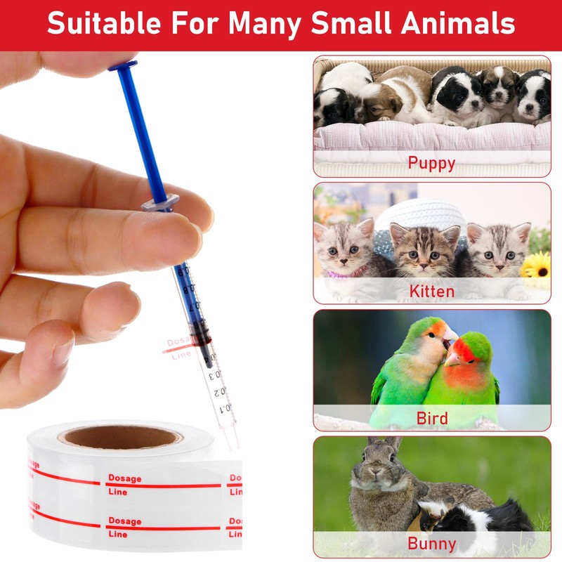 2000 Clear Syringe Labels - Dosage Marking Stickers for Medication
