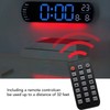 Digital Wall Clock Large Display with Remote Control Auto Brightness