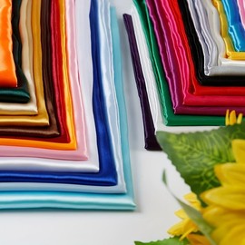 Charmeuse Satin Fabric by The Yard, 60 Inch Wide Satin Fabric Shiny & Soft Cloth Fabric, Silky Satin Fabric for Bridal Dress, Wedding Decorations, Crafts, Sewing, Draping (Navy, 2 Yard pre Cut)