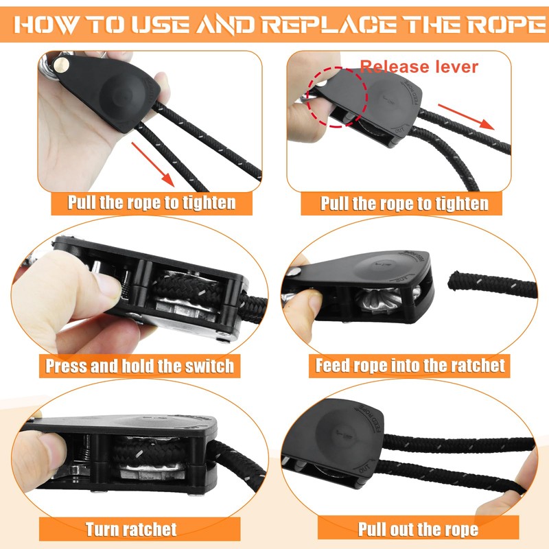 Kayak Tie Down Straps Kit – Bow & Stern Loops,