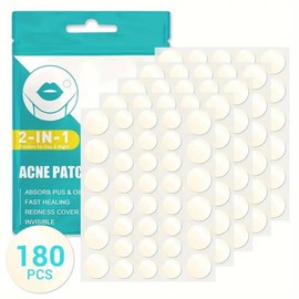 180 Parches para acné. Parches hidrocoloides absorbentes para tratar la erupción de acné y espinillas para el cuidado de la piel. Funciona para todo tipo de piel. Material seguro y suave que no secará ni dañará la piel. Acne patches. (180 Parches)