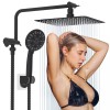 HIbbent All Metal Black Shower Faucet Set 10" High Pressure