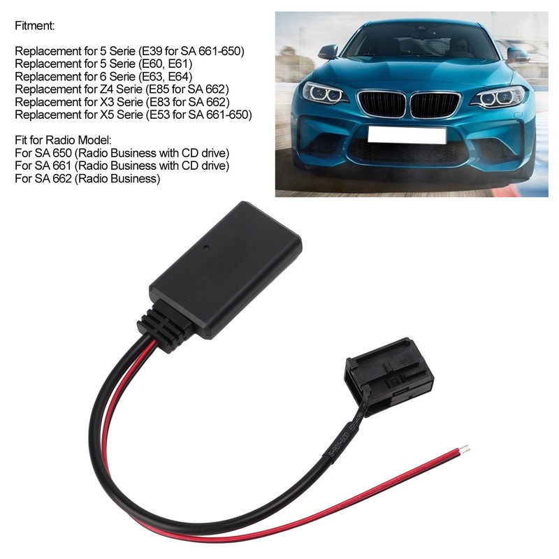 Wireless Bluetooth 5.0 AUX Audio Input Adapter Cable Replacement for