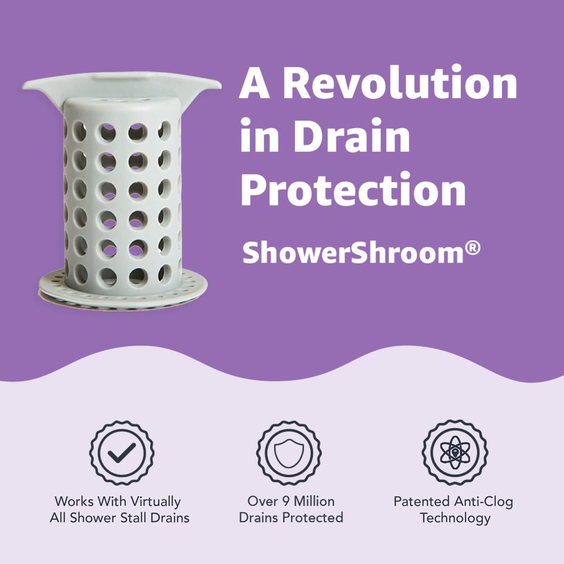 ShowerShroom the Revolutionary 2" Stand-Up Shower Stall Drain Protector Hair