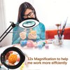 VUEJIC 12X Magnifying Glass with Light and Clamp, Magnifier with