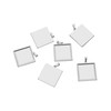 SHUNAE 10pcs Stainless Steel Square Cabochon Pendant Setting Trays 20mm