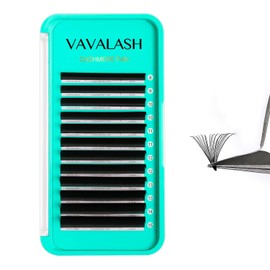 VAVALASH Cashmere Easy Fan Lashes 0.03 0.05 0.07 C/CC/D/DD Volume Lash Extensions 8MM-20MM Matte Black Self Fanning Eyelash Extensiones, Professional Supplies for Lash Artists (CC-0.03,10mm)