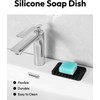 Self Draining Soap Dish for Shower, Silicone Soap Dish for