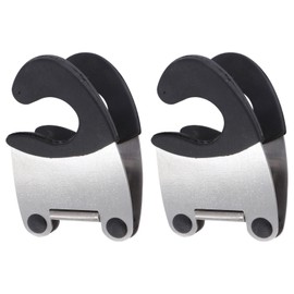 MAGICLULU 2pcs Spoon Clip for Pot Spoon Holder Pot Overflow Protector Pot Clip Spoon Rest Stove Tool Lid Black