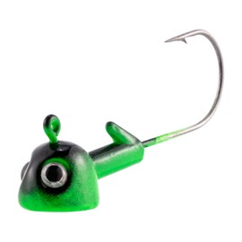 Dr.Fish 10 Pack Walleye Jig Heads Flat Bottom Freshwater Fishing Jigs Walleye Hook Stand Up Lures Swimbait Freshwater Bass 1/4oz Black&Green
