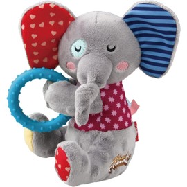 Gigwi Plush Friends Squeaker And Ring Elephant For Puppies And Small Dogs
