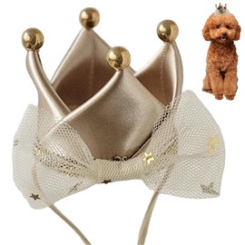 Machi no Nami Dog Birthday Hat Decoration Cat Birthday Hat Pet Accessory Pet Birthday Party Decoration Birthday Goods Mini Birthday Crown for Photography (Gold)