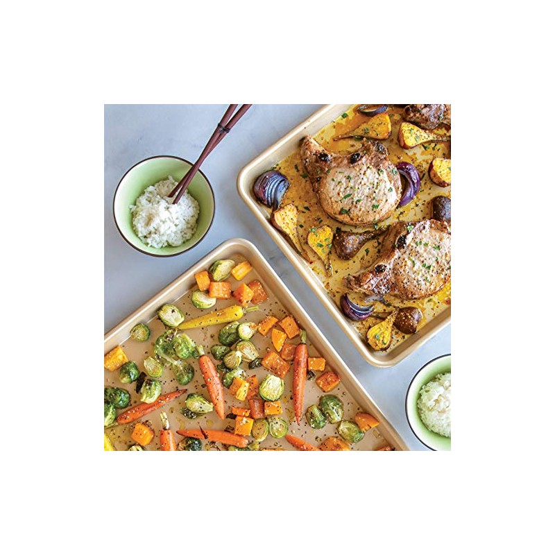Nordic Ware 43182 Half Sheet Naturals Aluminum Nonstick, 2-Pack