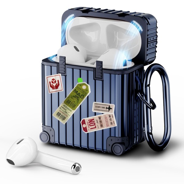 VISOOM Compatible With Airpods 2 Case Cover, Funny Suitcase Design