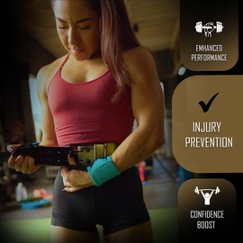 Beast Power Gear Weight Lifting Belt - 4” Genuine Leather For Lower Back Support Bodybuilding Squat Deadlift Cross Strength Training Weightlifting Gym Belt For Men Women (Green, Medium 28" - 33")