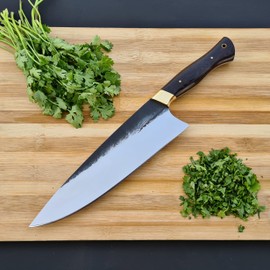 SS-1 Vetus Multipurpose Chefs Knife with Finger Guard|8 inches 12C27 Stainless Steel Super Sharp Chefs Knives| Ergonomic Wangy Handle Comes With Saya and Gift Box