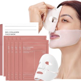 10pcs Mascarilla de ColáGeno-Colageno,Bio Mascarilla Colageno,Mascarilla Facial Coreana de Colágeno Hidrogel Nocturna - Hidratación Profundo para Minimizar Poros,Reafirmar e Hidratar la Piel. (10 piezas)