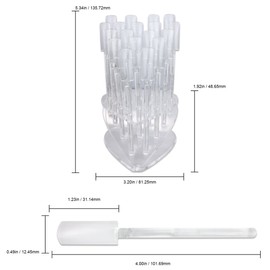 Beauticom 18 Piece Clear Plastic Nail Tip Display Sticks With Heart Shaped Stand Set